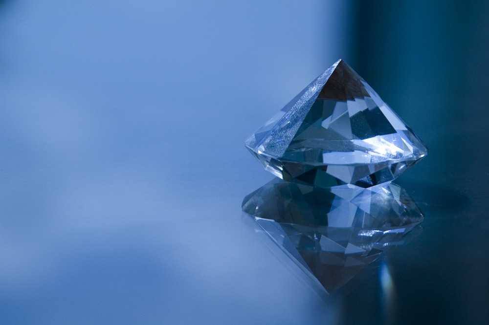 Photo of a crystal sitting on a tabletop